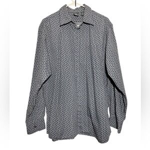FOSSIL Men’s Stylish Gray Long Sleeve Button Down Patterned‎ Shirt Sz XL